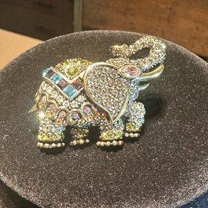 Heidi Daus Multicolor Elephant Brooch